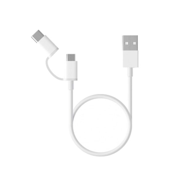 کابل کمبو یو‌اس‌بی تایپ-سی و میکرو یو‌اس‌بی زدام‌آی شیائومی 100 سانتی‌متر